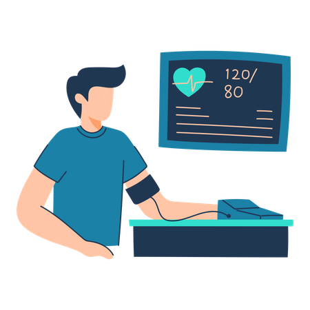 Patient is checking blood pressure  Illustration