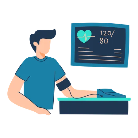 Patient is checking blood pressure  Illustration
