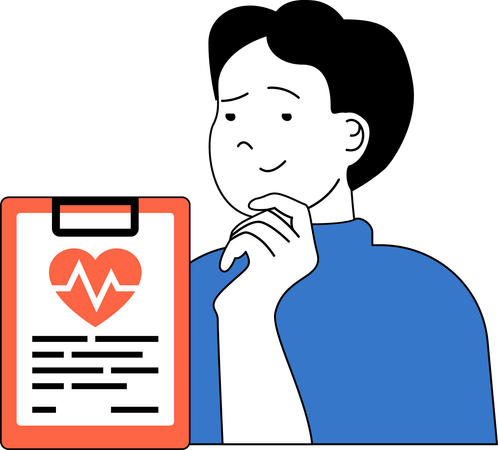 Patient is discussing health report  Illustration