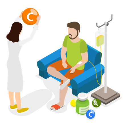 Patient is giving blood for test  Illustration