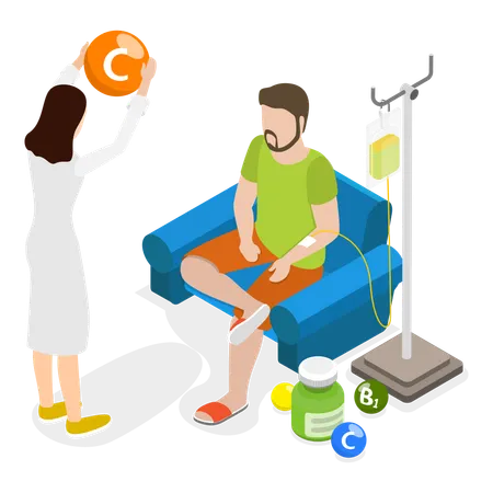 Patient Is Giving Blood For Test Illustration