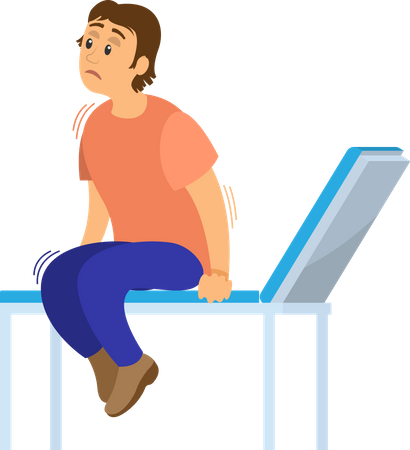 Patient is sitting on hospital bed  Illustration