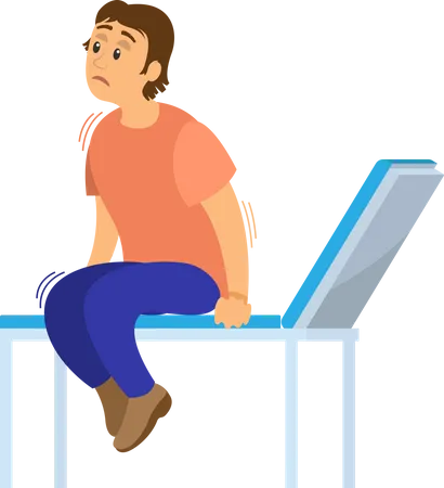 Patient is sitting on hospital bed  Illustration