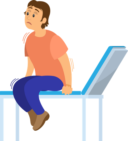 Patient is sitting on hospital bed  Illustration