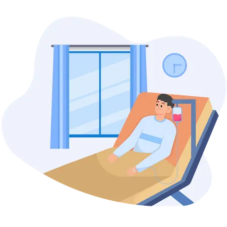 Patient Looking At The Window  Illustration