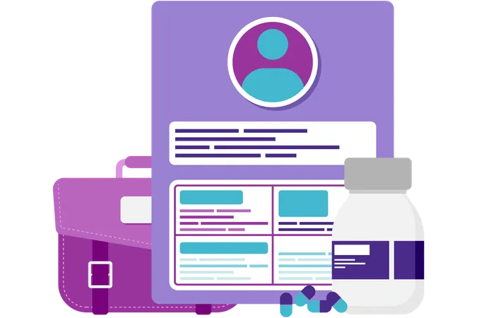 Patient medical records  Illustration