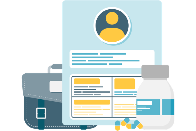 Patient medical records  Illustration