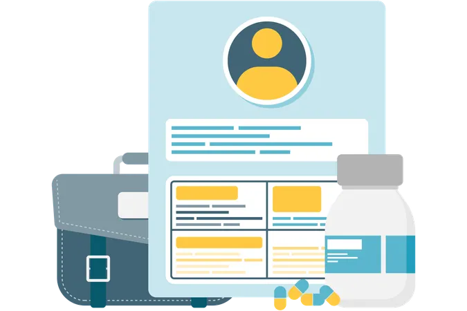 Patient medical records  Illustration