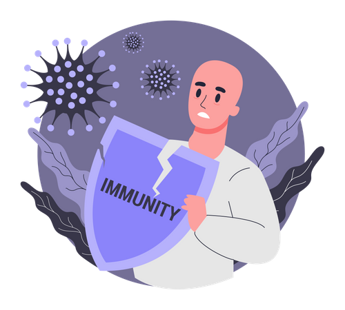Patient mit schwacher Immunität  Illustration