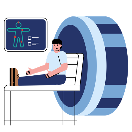 Patient MRI test for body checkup  Illustration