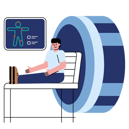 Patient MRI test for body checkup  Illustration