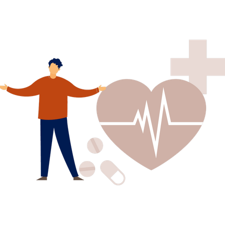 Patient needs heart insurance  Illustration