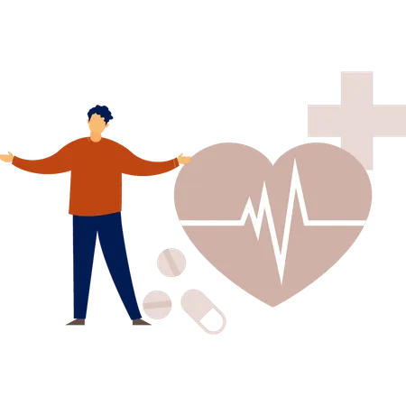 Patient needs heart insurance  Illustration