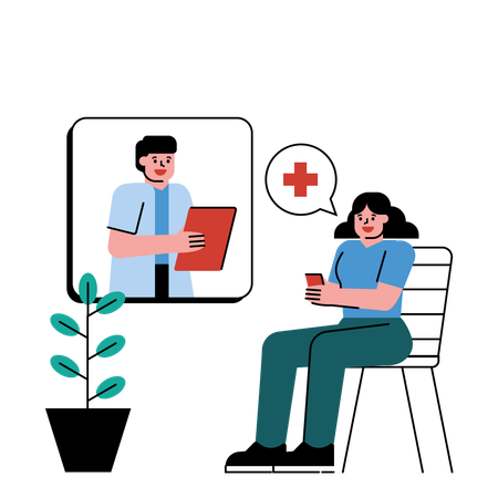 Patient needs Online Doctor Consulting  Illustration