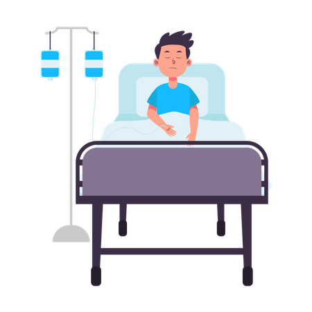 Patient on Bed  Illustration