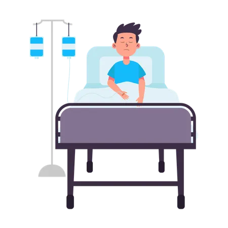 Patient on Bed  Illustration