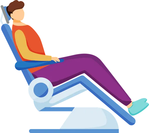 Patient on dental chair  Illustration