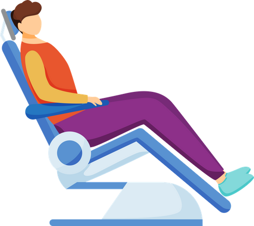 Patient on dental chair  Illustration