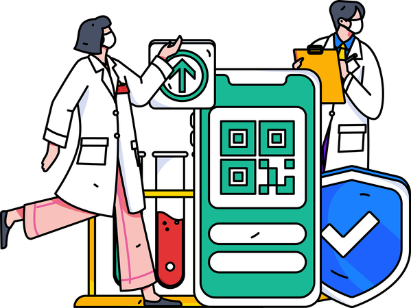 Patient pays hospital bill at reception desk  Illustration