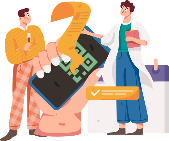 Patient pays medical bill  Illustration