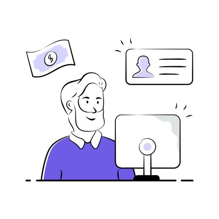 Patient pays medical bills at Payment Counter  Illustration