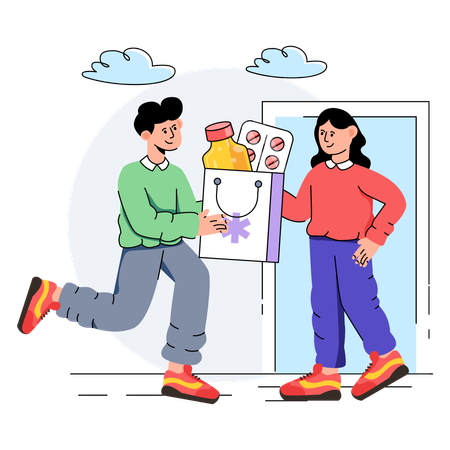 Patient Receiving Medication  イラスト