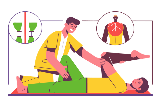 Patient recevant un traitement de physiothérapie  Illustration