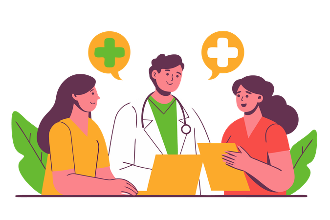 Patient recevant une consultation médicale  Illustration