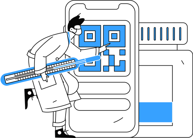 Patient rennt zur Versicherung, um seine Behandlungskosten geltend zu machen  Illustration