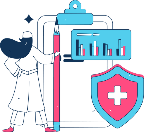 Patient report and medical analysis  Illustration