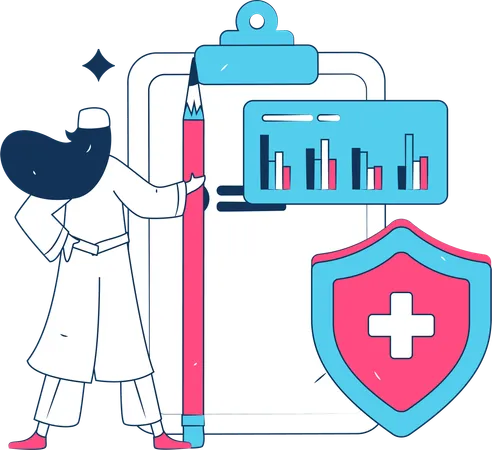 Patient report and medical analysis  Illustration