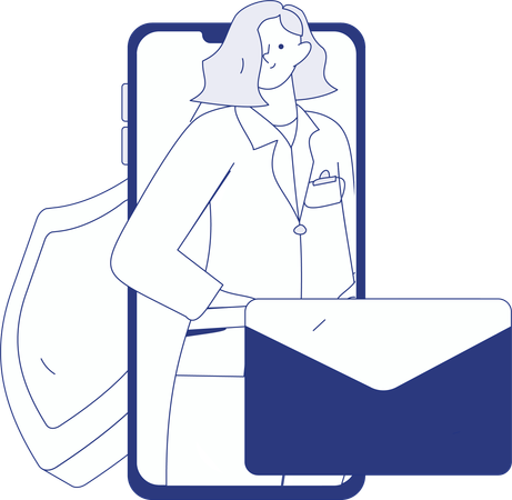 Patient report being analyzed by doctor  Illustration