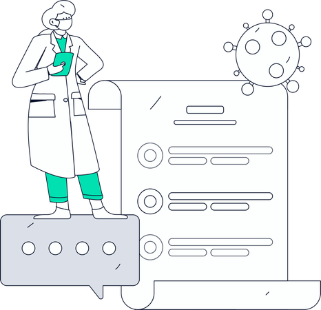 Patient Report Being Analyzed By Doctor  Illustration