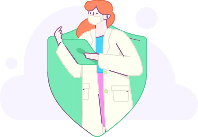 Patient report being analyzed by nurse  Illustration