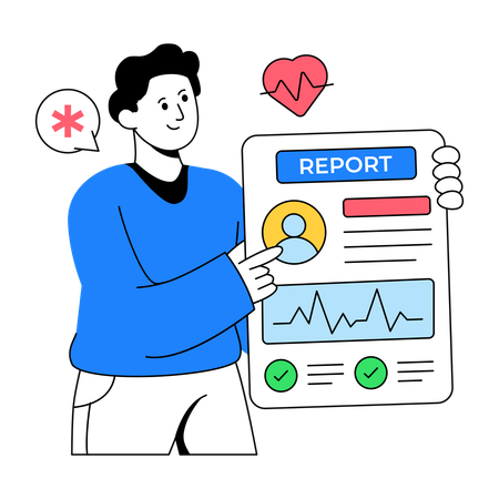 Patient Report explained by doctor  Illustration