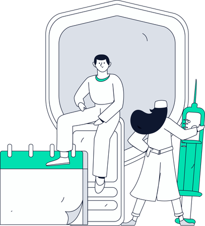 Patient Reserves Medical Appointment  Illustration