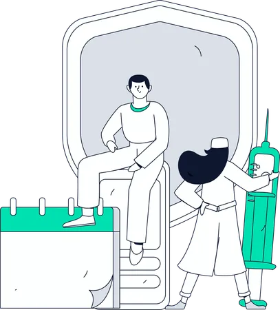 Patient Reserves Medical Appointment  Illustration