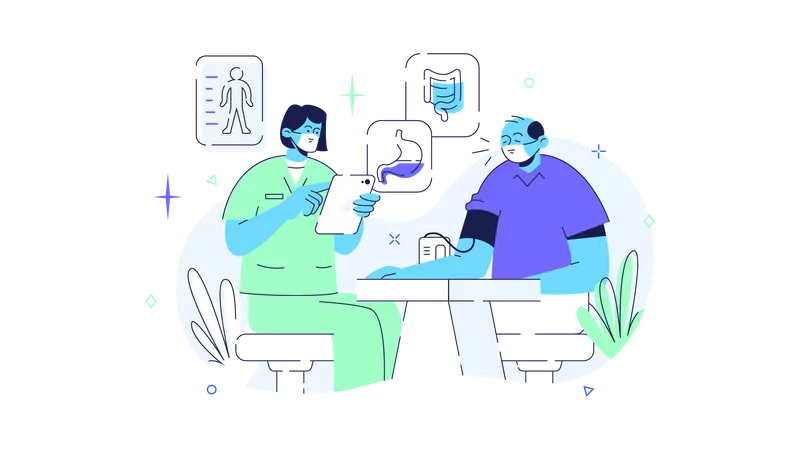 Patient screening by Gastroenterologist  Illustration