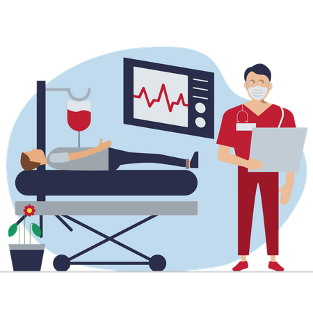 Patient sous observation  Illustration