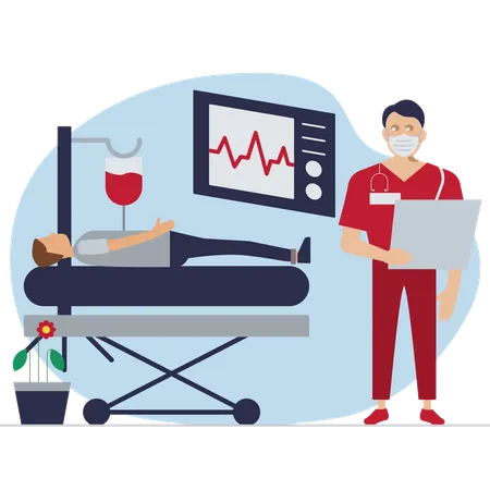 Patient sous observation  Illustration