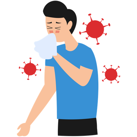 Patient suffering from flu  Illustration