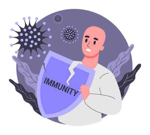 Patient suffering from low immunity  Illustration