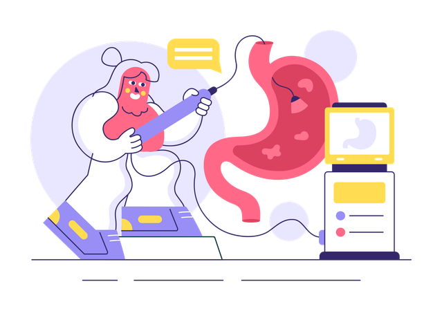 Patient suffers from Stomach Health Gastroenterology  Illustration