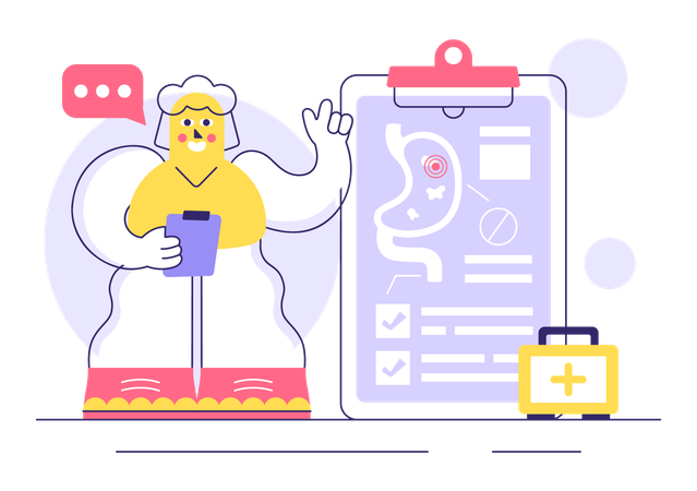Patient suffers from Stomach Health Gastroenterology  Illustration