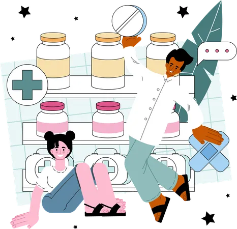 Patient take capsule after surgery  Illustration