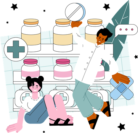 Patient take capsule after surgery  Illustration