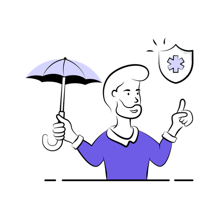 Patient takes Health Insurance  Illustration