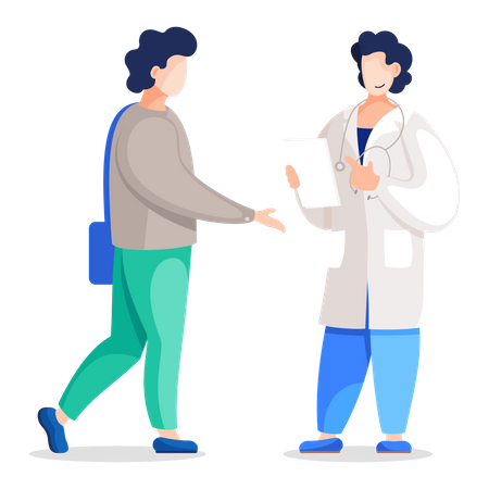 Patient talking doctor  Illustration