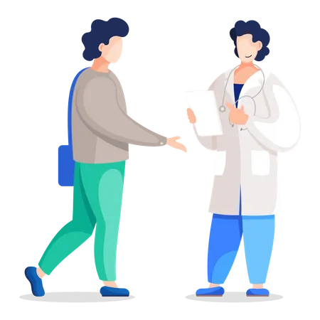 Patient talking doctor  Illustration