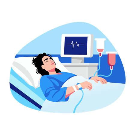 Patient treatment going in ICU  Illustration